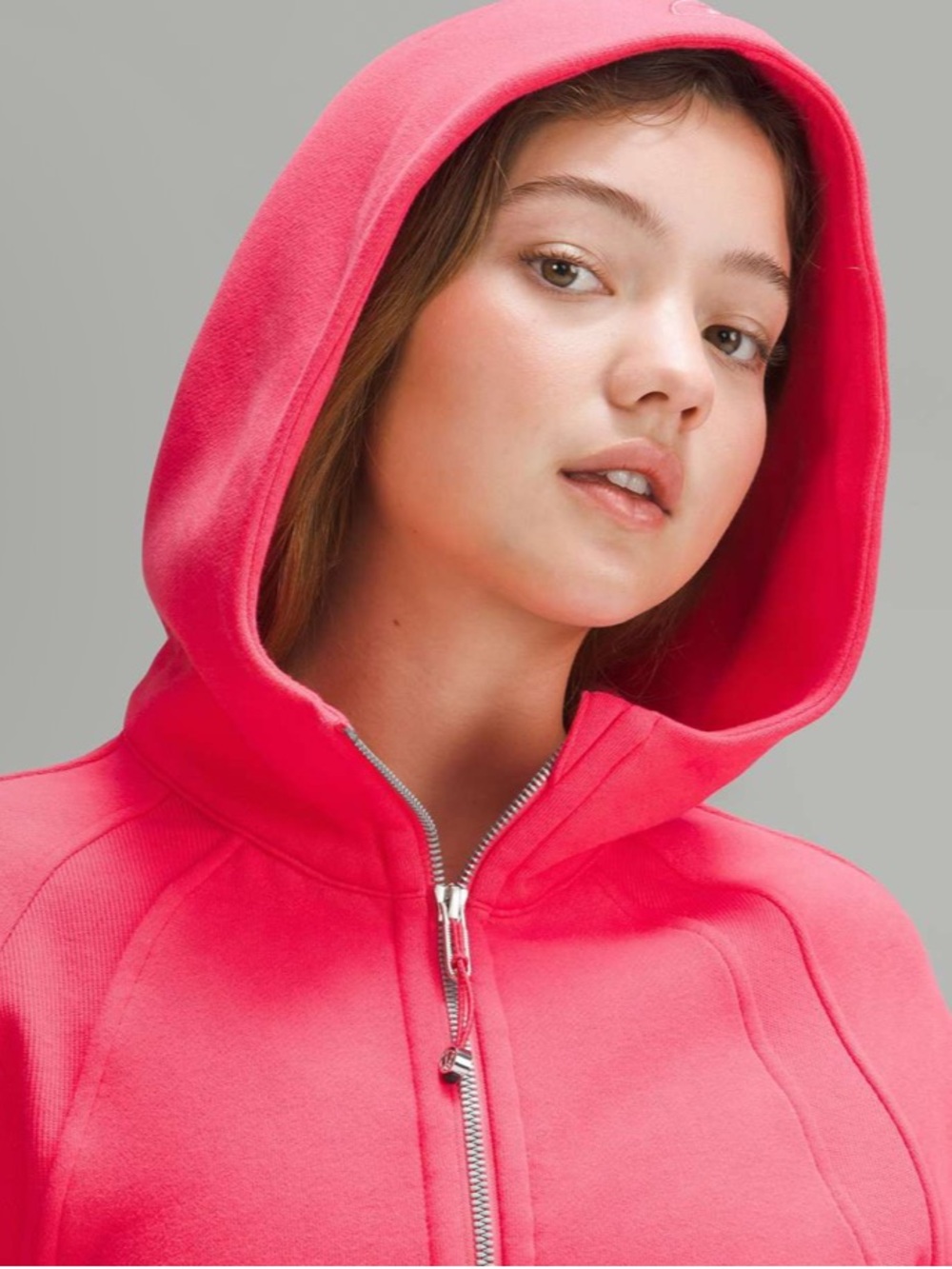 lululemon 1/2 Zip Cropped Scuba Hoodie - Lip Gloss Pink M/L - Picture 4 of 9